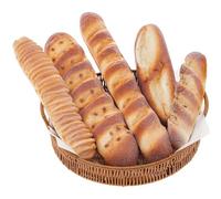 Gresorth 5pcs Large Realistic Fake Bread Set Artificial Breads for Decoration Home Kitchen Party Display Faux Long Baguette Caterpillar Props