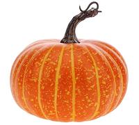 Gresorth Artificial Foam Pumpkin 5.5 inch Fake Vegetable Craft Orange Pumpkins for Fall Wedding Thanksgiving Halloween Indoor Kitchen Home Table Decor - 1Pcs