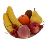 Gresorth Artificial Pear Apple Banana Peach Kiwi Orange Cherry Bunche Decoration Fake Lifelike Fruit Kitchen - 7 Pcs