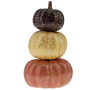 Gresorth Fake Stacked Pumpkin Towel Halloween Decoration Artificial Cracked Glitter Pumpkins Home Party Table Display Wedding Thanksgiving Decorating - B