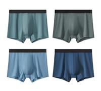 GRESTU Men's 4-Pack Big & Tall 2XL-8XL Underwear Boxer Briefs No Fly with Comfortable Cool Plus Size Underwear Pack, Navy Blue/Dark Blue/Green/Dark Grey, 3XL