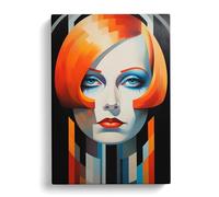 Greta Garbo Constructivism Canvas Print | Gallery Wrapped 30mm Frame Wall Art | 30x20 inches | Ready to Hang | Modern Picture | Living Room Bedroom Lounge Office