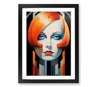 Greta Garbo Constructivism Framed Print | A2 Black Framed Wall Art | Ready to Hang | Modern Historical Picture | Living Room Bedroom Lounge Office