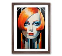Greta Garbo Constructivism Framed Print | A2 Walnut Framed Wall Art | Ready to Hang | Modern Historical Picture | Living Room Bedroom Lounge Office
