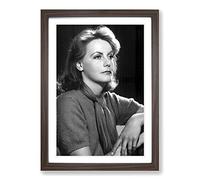 Greta Garbo Framed Print | A2 Walnut Framed Wall Art | Ready to Hang | Modern Nature Picture | Living Room Bedroom Lounge Office