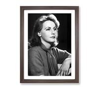 Greta Garbo Modern Framed Print | A4 Walnut Framed Wall Art | Ready to Hang | Modern Nature Picture | Living Room Bedroom Lounge Office