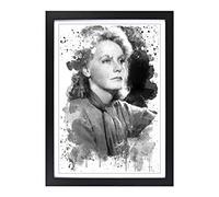 Greta Garbo V3 Framed Print | A2 Black Framed Wall Art | Ready to Hang | Modern Nature Picture | Living Room Bedroom Lounge Office