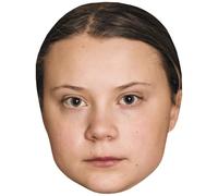 Greta Thunberg (Serious) Celebrity Mask, Flat Card Face, Fancy Dress Mask