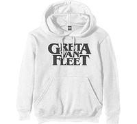 Greta Van Fleet Hoodie Band Logo Official Unisex White Pullover XL