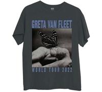 Greta Van Fleet World Tour Butterfly T Shirt XL Charcoal
