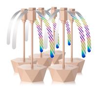 Grete Gotye Portable Battery Powered Fly Fans for Tables Up to 15 Hours Working Time, 6-Pack Indoor Outdoor Food Fan with Flexible Goose-Neck Blades for Home Restaurant Party Picnic Patio BBQ, Pink