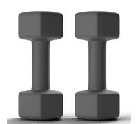 GRETERST Dumbbells Set Rubber Coated Hex Hand Weights Exercise & Fitness for Home Gym Workouts Strength Training Equipment, Grey, 5LB