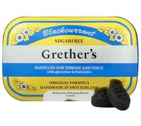 Grether's Pastilles Blackcurrant Sugarless 110g - Pack of 45 Lozenges