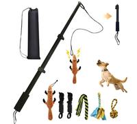 GRETMIX Flirt Pole for Dogs, Interactive Dog Toys Extendable Teaser Wand with Lure Chewing Toy, Chase and Tug of War for Small Medium Large Dogs Training Playing Exercise