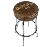 Gretsch "1883" Barstool, Perfect for Guitar Players and Fans, Matte Yellow Gretsch Logo Barstool, Foam Padded, 30", Brown
