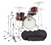 Gretsch Catalina Club Jazz 18 Gig Pack Flatbase Hardware & Gewa Bags Antique Burst