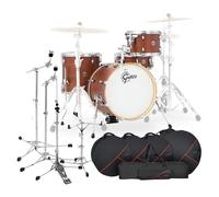 Gretsch Catalina Club Jazz 18 Gig Pack With Flat Base Hardware & Bags Satin Walnut Glaze