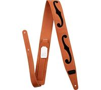 Gretsch Leather F Guitar Strap - Black/Orange