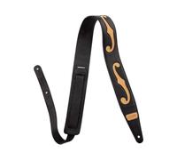 Gretsch Leather F Guitar Strap - Black/Tan