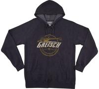 Gretsch® Power & Fidelity™ Zip Hoodie Sweat Jacket with Hood for Musicians 100% Cotton Size L Colour: Dark Grey