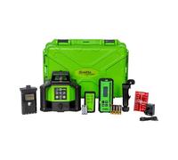 Grettz G80 Green Beam Rotating Laser Level Kit - Dual Slope Self-Levelling 600 m Range with Digital Detector, Remote & Tripod - Professional Outdoor & Indoor Site Level Tool