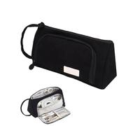 GRETY Pencil Case 3 + 1 Compartments for Girls and Boys, Elementary School Pencil Case, Large Pencil Case, Pencil Case for Girls Middle School, Black Obsidian