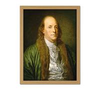 Greuze Portrait Benjamin Franklin American Painting Large Framed Art Print Poster Wall Decor 18x24 in