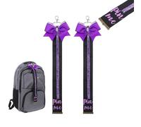 Grevosea 2 Pcs Pin Me Ribbon for Cheer Bag, Glitter Cheer Pin Holder Cheerleading Bow Keychain Backpack Accessories Cheerleader Gifts (Purple)