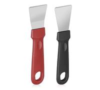 Grevosea 2 Pieces Scraper for Cleaning, Scraper for Ovens, Stoves, Induction Hob,freezer Stainless Steel Super Scraper None-scratches Putty Scraper for Kitchen Cleaning 15.3 * 3.4cm/6.02 * 1.34inch