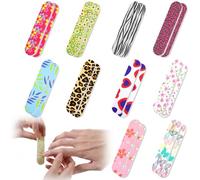Grevosea 20Pcs Mini Nail Files, Double Sided Emery Boards for Nails Professional Nail File for Acrylic & Natural Nails Colorful Floral Fingernail Buffering Files Nail Art Tools for Home and Salon Use