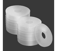 Grevosea 20Pcs Nylon Flat Washers, 20mm OD, 5mm ID, 2mm Thickness, Transparent, Weather-Resistant, Non-Aging, Corrosion-Resistant, for General Door Hinge Repair