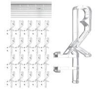 Grevosea 24 Pcs Hidden Valance Clips, 1-7/8 Inch Clear Plastic Blind Clips for Valance with a Groove Blind Valance Clips Replacement for Wood & Faux Wood Window Horizontal Blinds