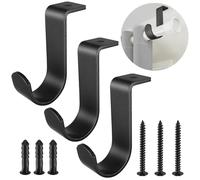 Grevosea 3 Pack Curtain Rod Bracket, Ceiling Curtain Rod Bracket Single Curtain Rod Holders for 1-1/4 Inch Rod Drapery Rod Heavy Duty Curtain Rod Brackets for Living Room Bedroom (Black)