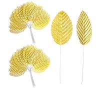 Grevosea 300 Pcs Gold Leaves Artificial Flowers Gold Silk Leaf Artificial Leaves with Stems for DIY Crafts Corsage Bouquet Wreaths Wedding Party Decorations Table Centerpiece