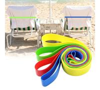 Grevosea 4 Pack Beach Towel Bands, Stretch Towel Clips for Beach Cruise Pool Chairs Elastic Silicone Clips Windproof Towels Holder Sea Towels Band Vacation Essentials 4 Colors