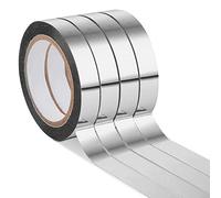 Grevosea 4 Rolls Art Graphic Tape, 10MMx20M Decorative Metallic Mirror Tape Self Adhesive Masking Tape Gold Washi Tape for Detailing Accent Walls DIY Craft Gift Wrapping (Silver)