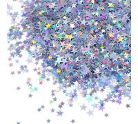 Grevosea 60g Star Glitter Confetti, Holographic Metallic Foil Stars Table Confetti Sprinkles for Birthday Wedding Christmas Festival Party Decorations (10mm and 6mm)