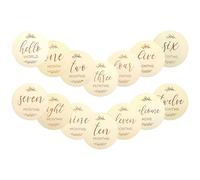 Grevosea 7 Pcs Baby Milestone Cards, Double Sided Wooden Baby Months Signs Welcome Home or Hello World Sign Cards Baby Shower Gifts for New Parents 0-12 Months Newborn Growth Recording