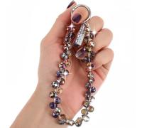 Grevosea Beaded Phone Wrist Strap, Sparkling Crystal Phone Bracelet Strap with Tether Tab Phones Charms Lanyard Hands-Free Chain Wristlet for Women