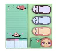 Grevosea Cute Sticky Notes, Funny Notepads Sticky Notes Set 240 Sheets Self-Stick Animal Divider Tabs Bundle Writing Memo Pads Sloth Gifts for Women Home Office School Supplies (Sloth)