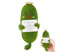 Grevosea Emotional Support Pickle, Cute Crochet Pickled Cucumber Knitting Doll, Handmade Crochet Doll, Christmas Ornament Gift