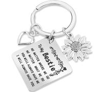 Grevosea Friend Gifts for Women, Friendship Keyring Gifts for Friends Stainless Steel Friendship Keychain Sister Gift Bestie Gifts for Her Birthday Graduation Anniversary Christmas