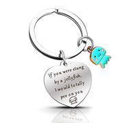 Grevosea Friendship Keyrings - Funny Jellyfish Keychains in Stainless Steel for Women & Best Friends - Sister Gift for Birthday, Graduation, Christmas
