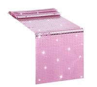 Grevosea Glitter Disco Table Runner, 12 x 72 Inch Mirror Silver Table Runner Sequin Tablecloth Disco Party Decorations for 70s 80s Theme Party Bachelorette Wedding Supplies (Pink)