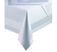 Grevotex Damask Napkin/Table Topper/Table Cloth with Satin Band, White, 100% Cotton, white, 220x130 cm