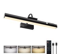 Grevoxy Picture Lights for Wall with Motion Sensor, 9000mAh Rechargeable Battery Operated Poster Lights, Wall Lamp Wall Light for Paintings, Portraits, Wall Decoration (Black, 1 Pack)