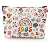 Grewgty Birthday Makeup Bag, White, 40th