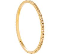 Grewod Anniversary Bands, Women 18K Yellow Gold Dainty Stackable White Round Diamond Wedding Ring Unique Size M 1/2