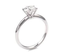 Grewod Anniversary Ring Women 14K White Gold Classic Solitaire 6 Prong Round Moissanite Ring Wedding Jewellery Size M 1/2