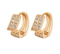 Grewod Ladies Hoop Earrings, Women 18K Yellow Gold Wing White Round Moissanite Earrings Jewellery